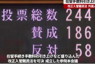 《入管法》修正案通过~事关在日外国人
